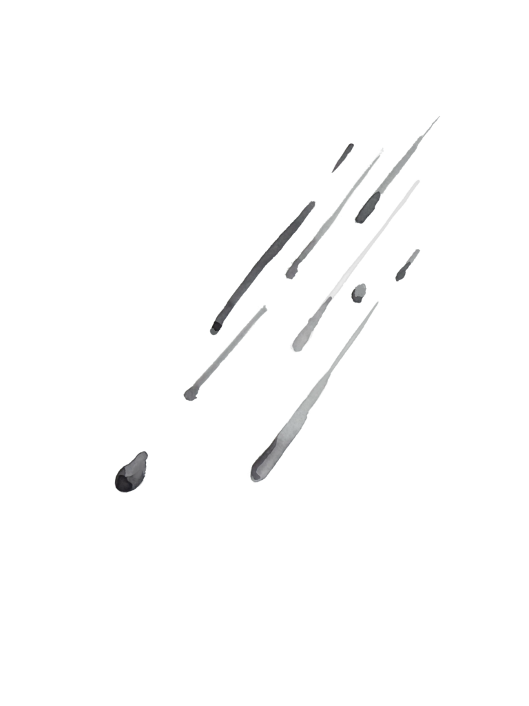 Abstract diagonal brush strokes in various shades of gray on a white background.